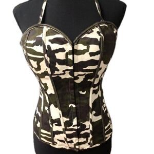 LYDIA USA Lace Up Boned Camo Corset